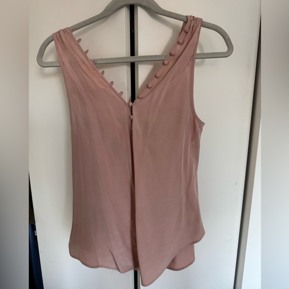 Back Button Pink Silk Blouse NWOT - Picture 6 of 8